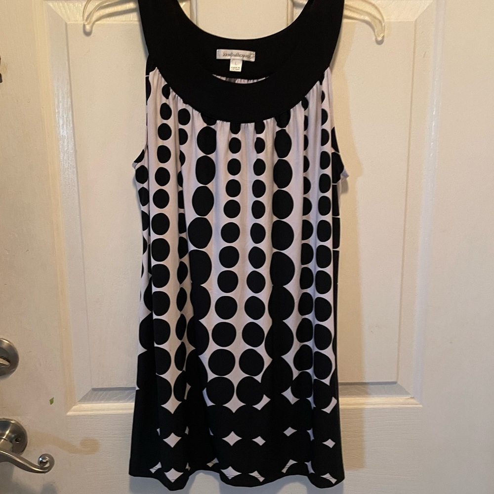 John Paul Richard Sleeveless Black & White Blouse